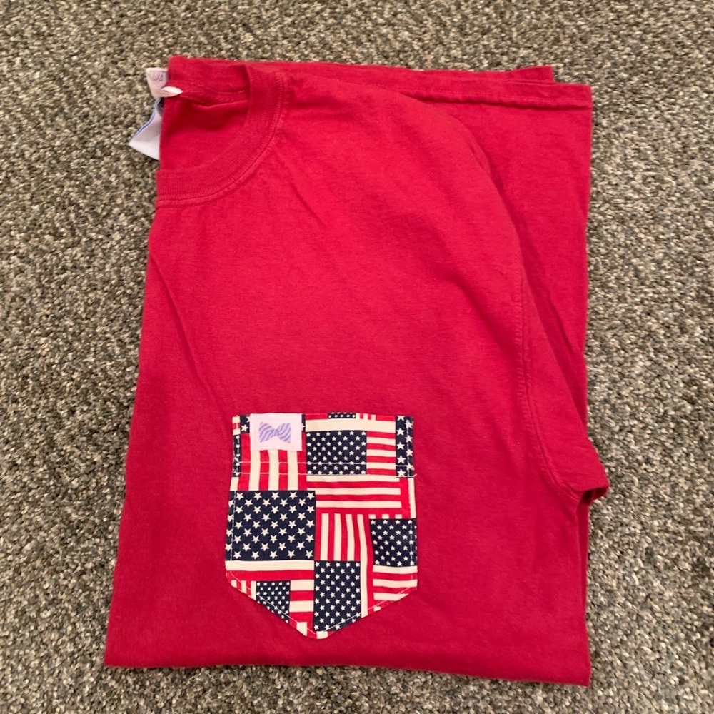 Fraternity Collection USA Pocket Tee - Red - M